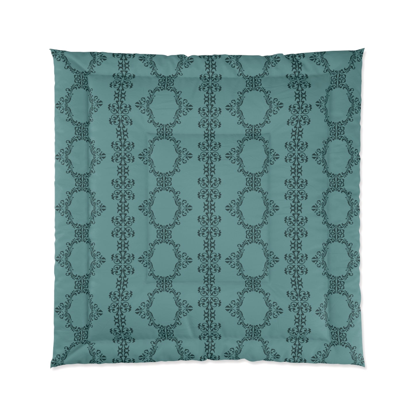 Teal Lace Pattern Comforter