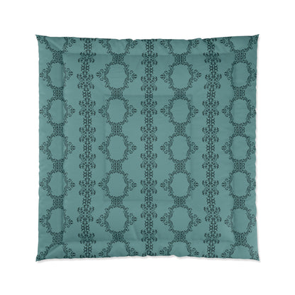 Teal Lace Pattern Comforter