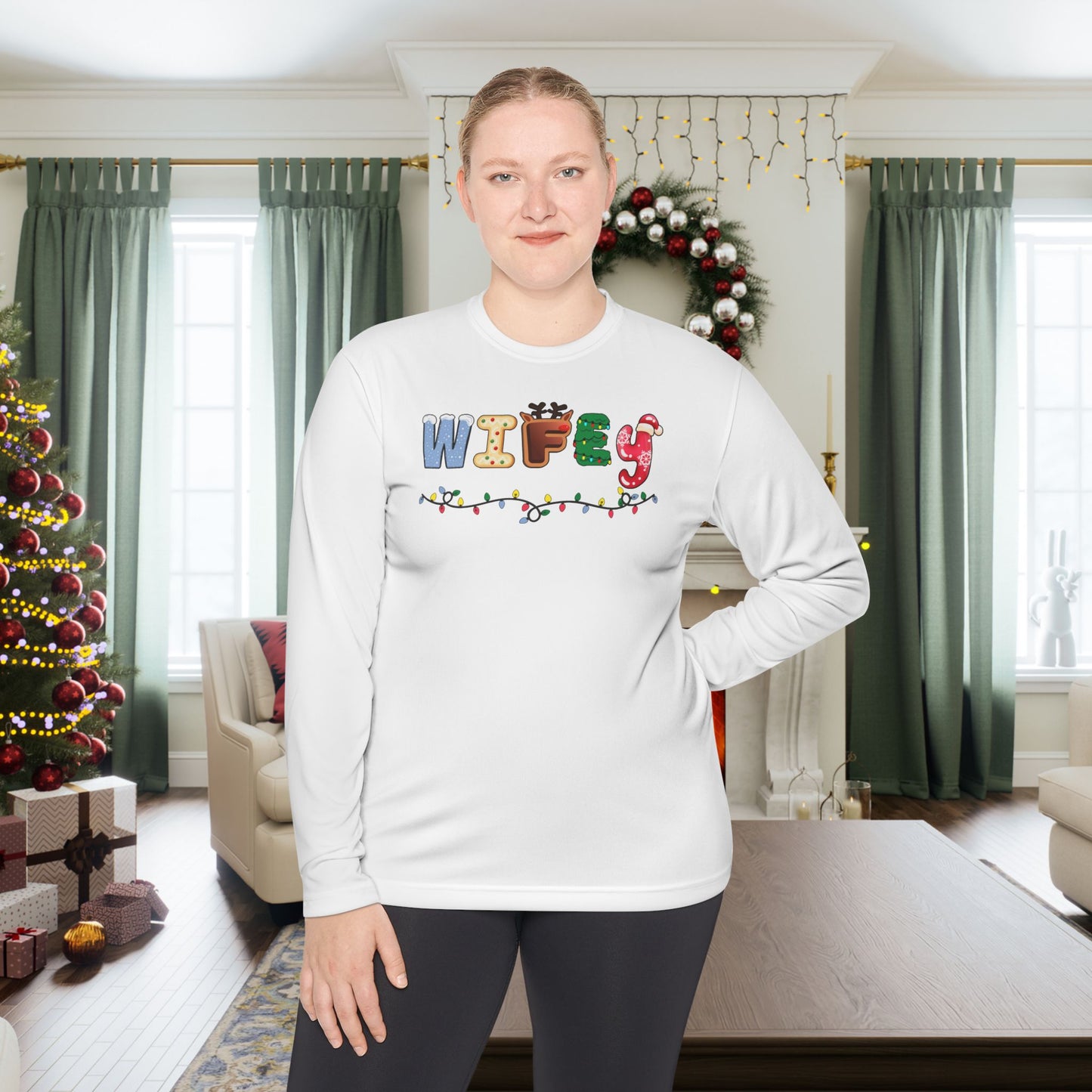 Christmas Wifey Adult Long Sleeve Tee