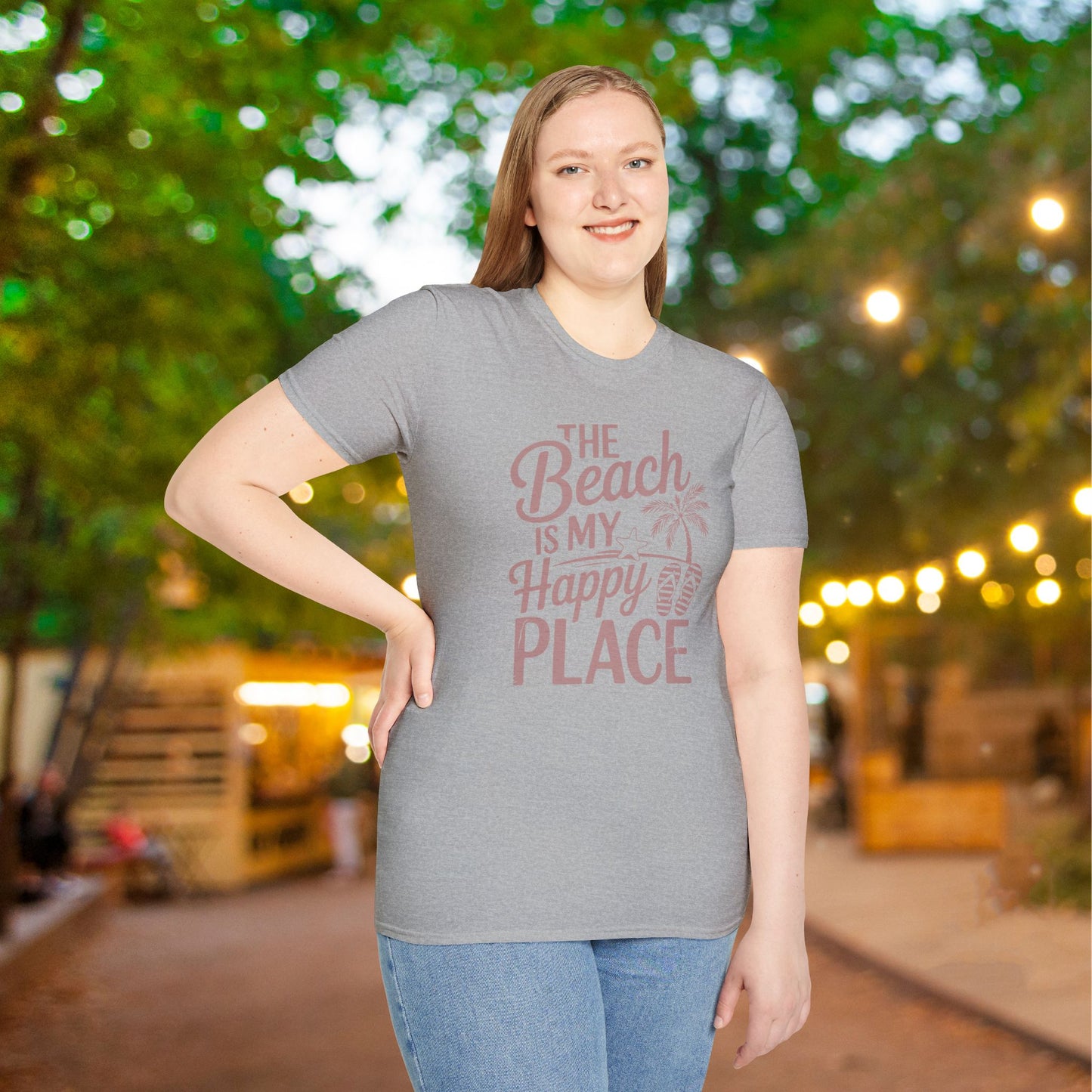The Beach Is My Happy Place Adult T-shirt