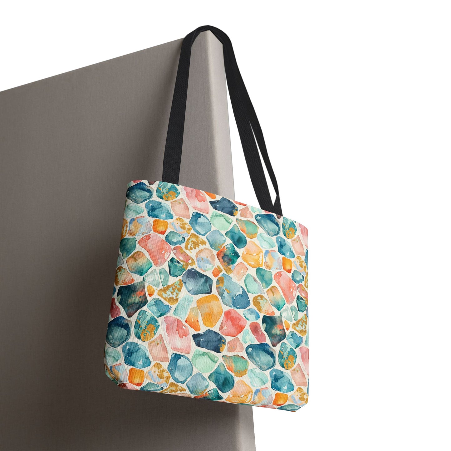 Ocean Pebble Drift Canvas Tote Bag