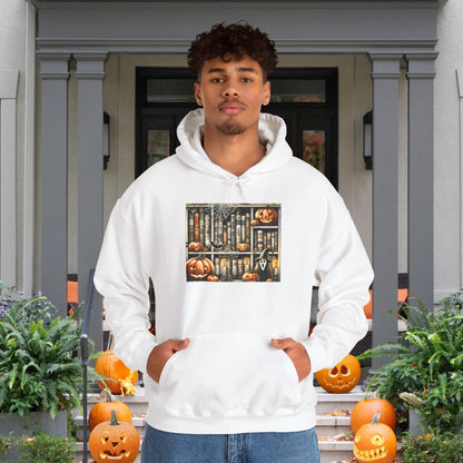 Spooky Book Shelf Heavy Blend™ Hooded Sweatshirt