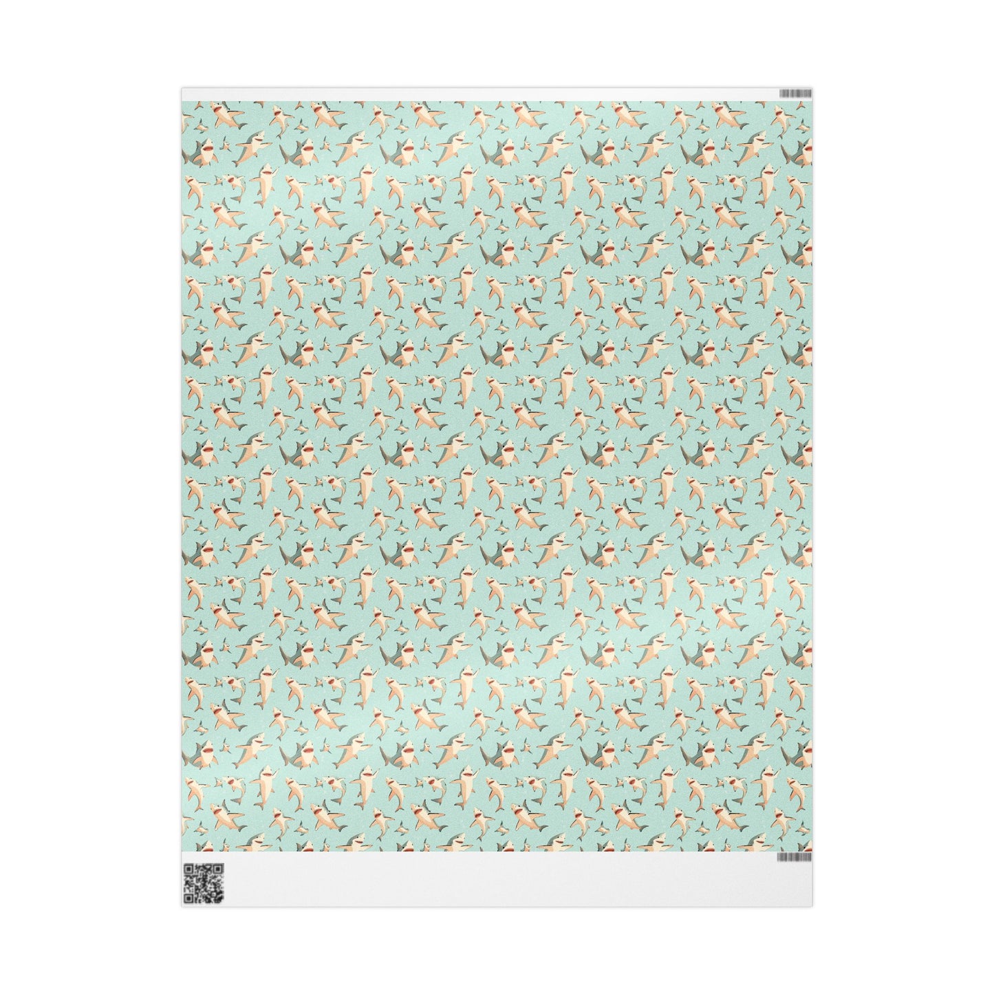 Aquamarine Sharks Wrapping Paper