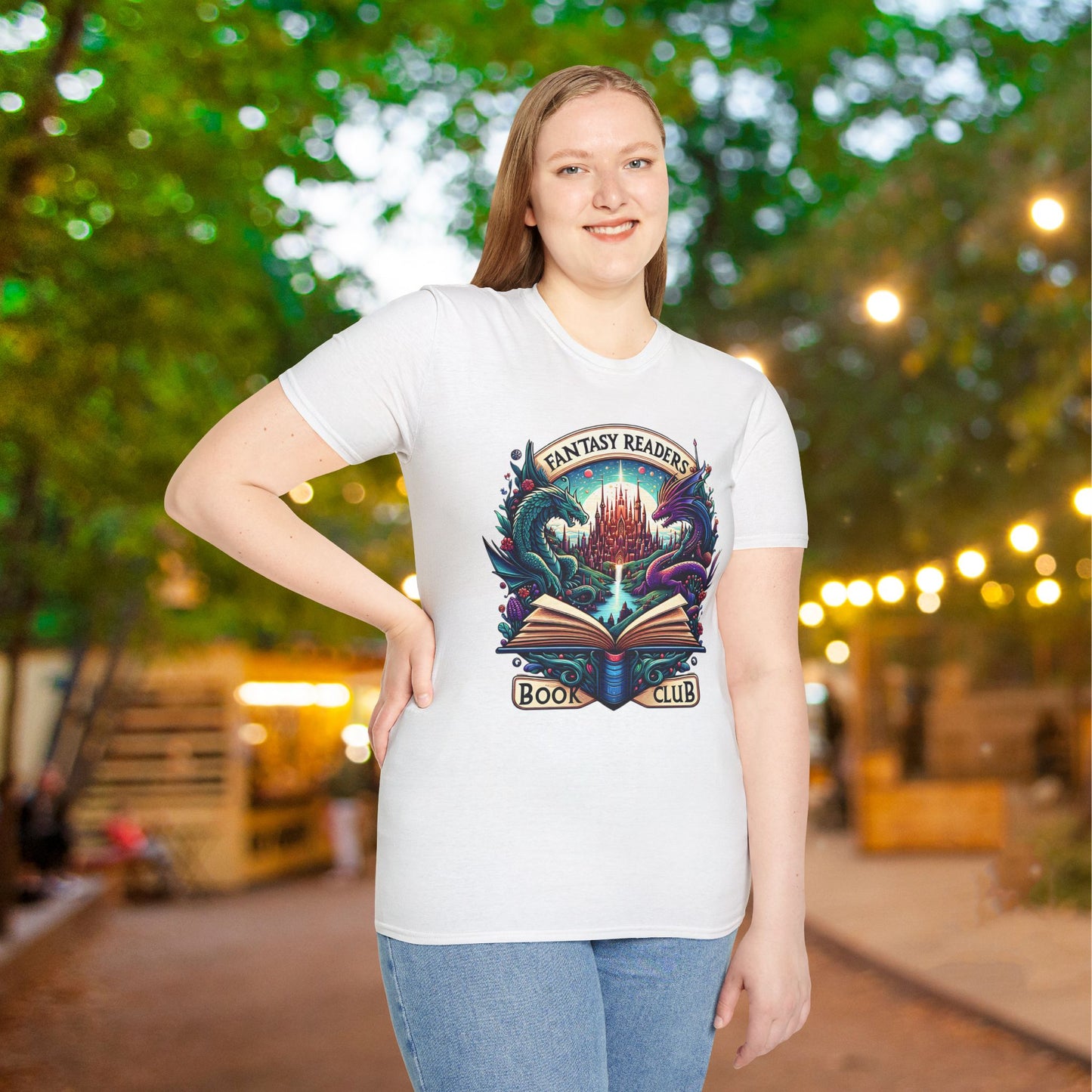 Fantasy Readers Book Club (Dragons) Adult T-shirt