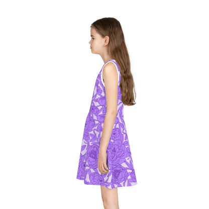 Lavender Peony Symphony Girls' Sleeveless Sundress