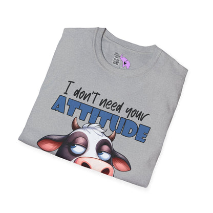 I Don't Need Your Attitude, I Brought My Own (Cow) Adult T-shirt