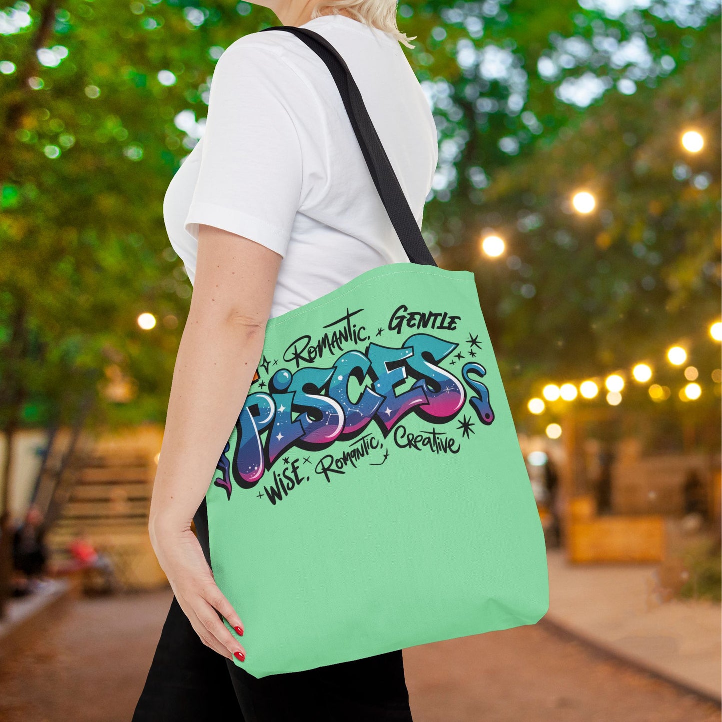 Pisces Street Art Canvas Tote Bag