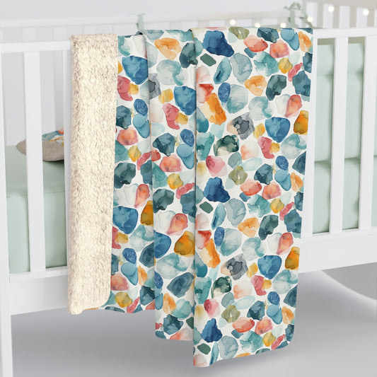 Watercolor Pebble Terrazzo Fleece Blanket