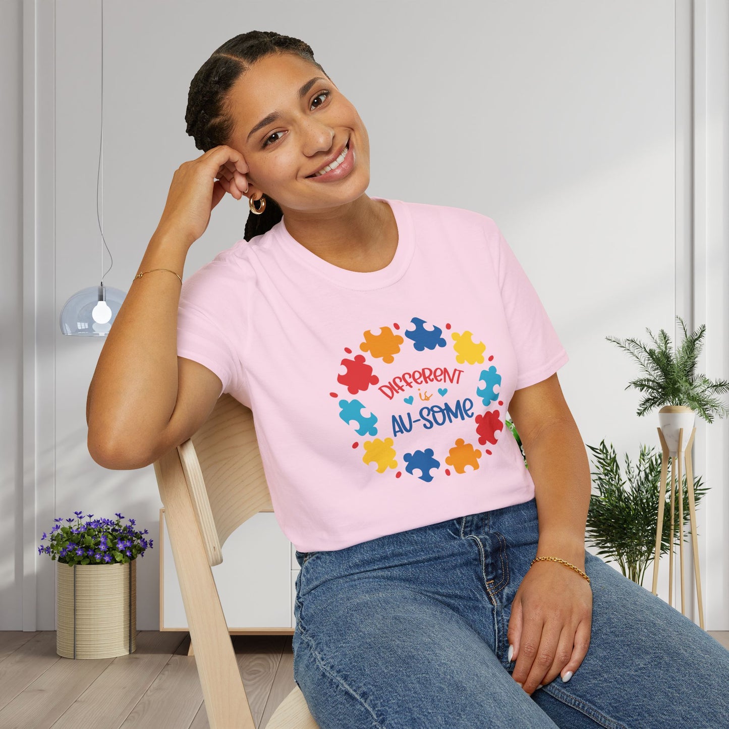 Different Is Awesome Autism Awarness Adult T-shirt