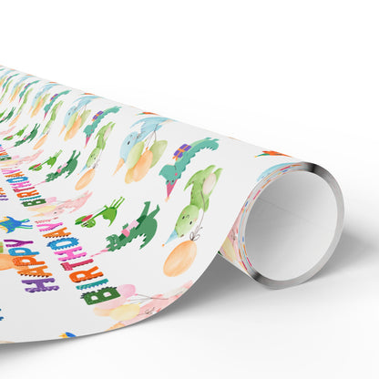 Happy Birthday Dinosaurs Wrapping Paper