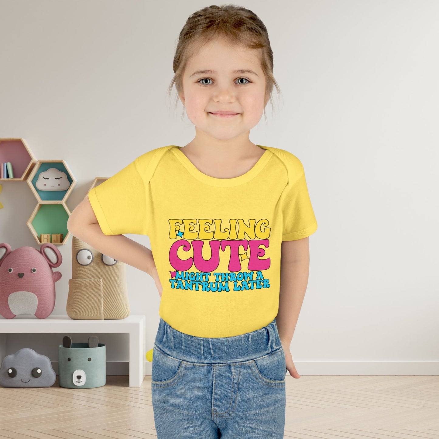 Feeling Cute Might Throw A Tantrum Later Baby Rib Bodysuit