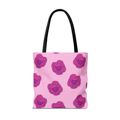 Rosy Dream Peonies Canvas Tote Bag