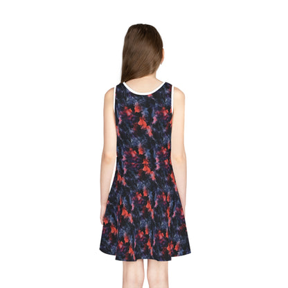 Dark Fantasy Watercolor Girls' Sleeveless Sundress