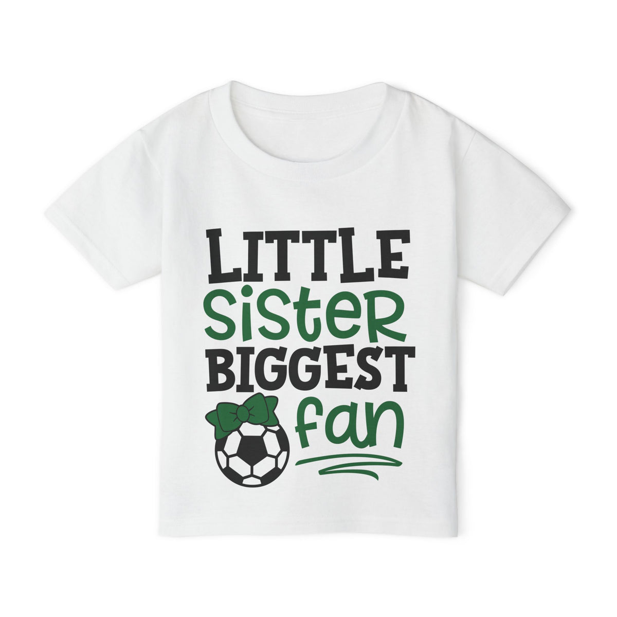 ""Little Sister Biggest Fan (Soccer) Heavy Cotton™ Toddler T-shirt