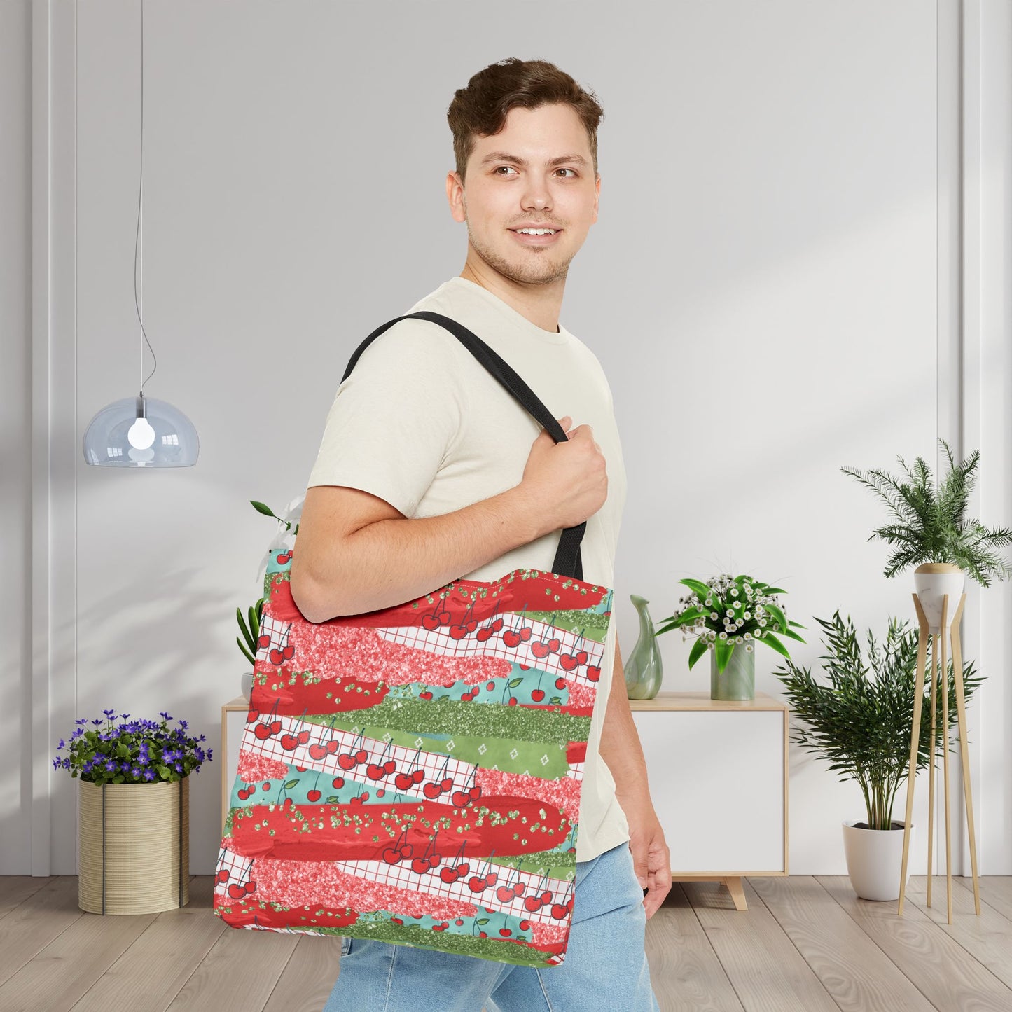Cherry Lane Canvas Tote Bag