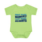 First Name: Hungry Last Name: Always Infant Baby Rib Bodysuit