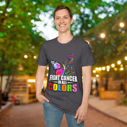 Butterfly Fight Cancer in All Colors 10 Adult T-shirt