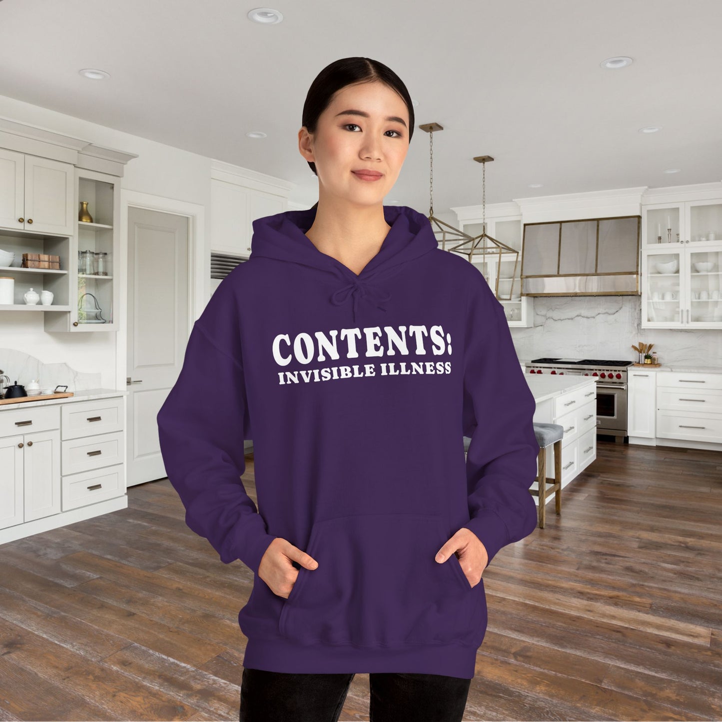 Contents: Invisible Illness Heavy Blend™ Hooded Sweatshirt