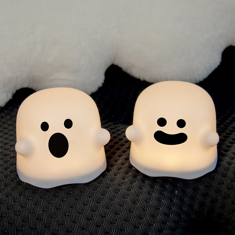 Cute Boo Ghost Silicone Bedside Night Light LED Touch Lamp