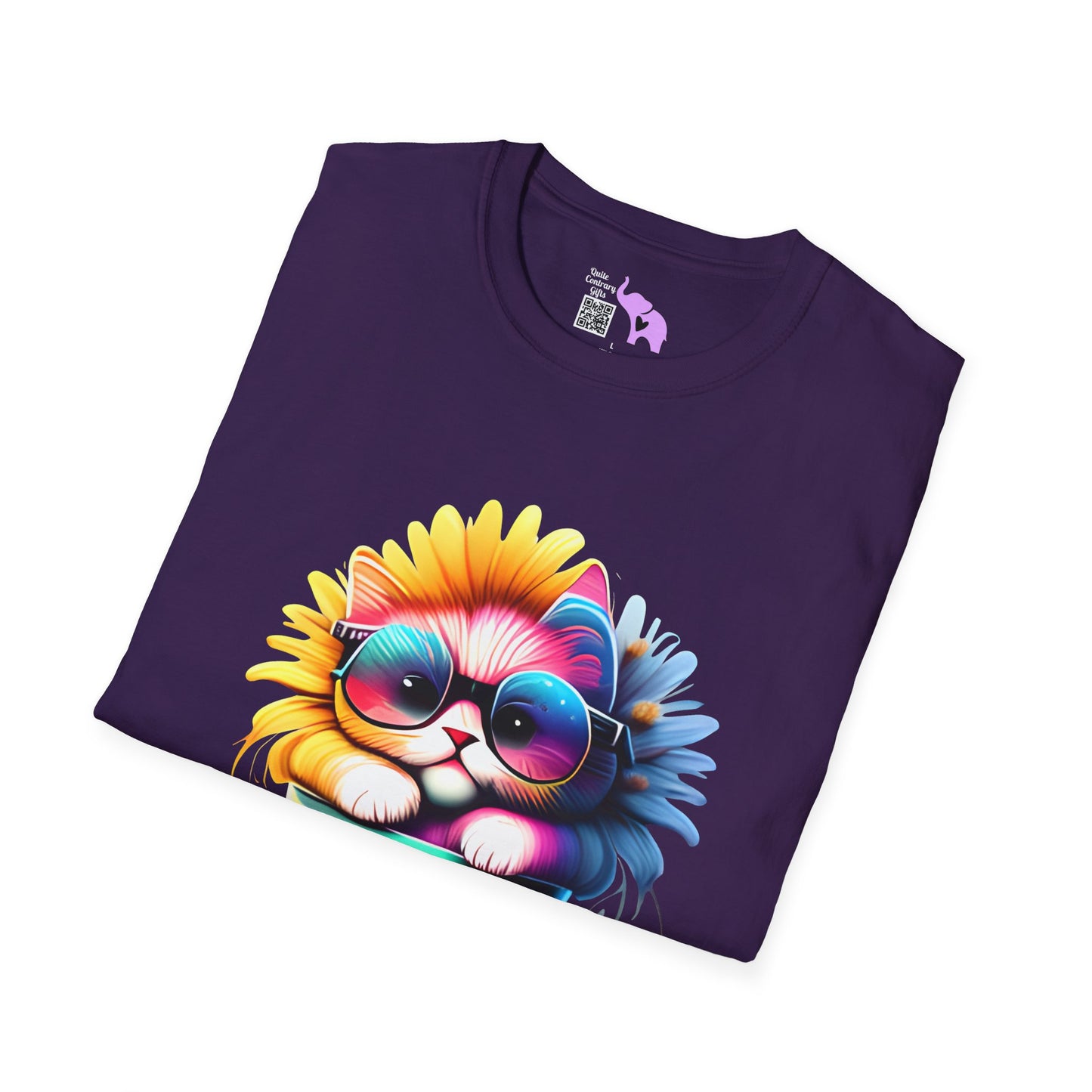 Cool Sunflower Kitten 2 Adult T-shirt