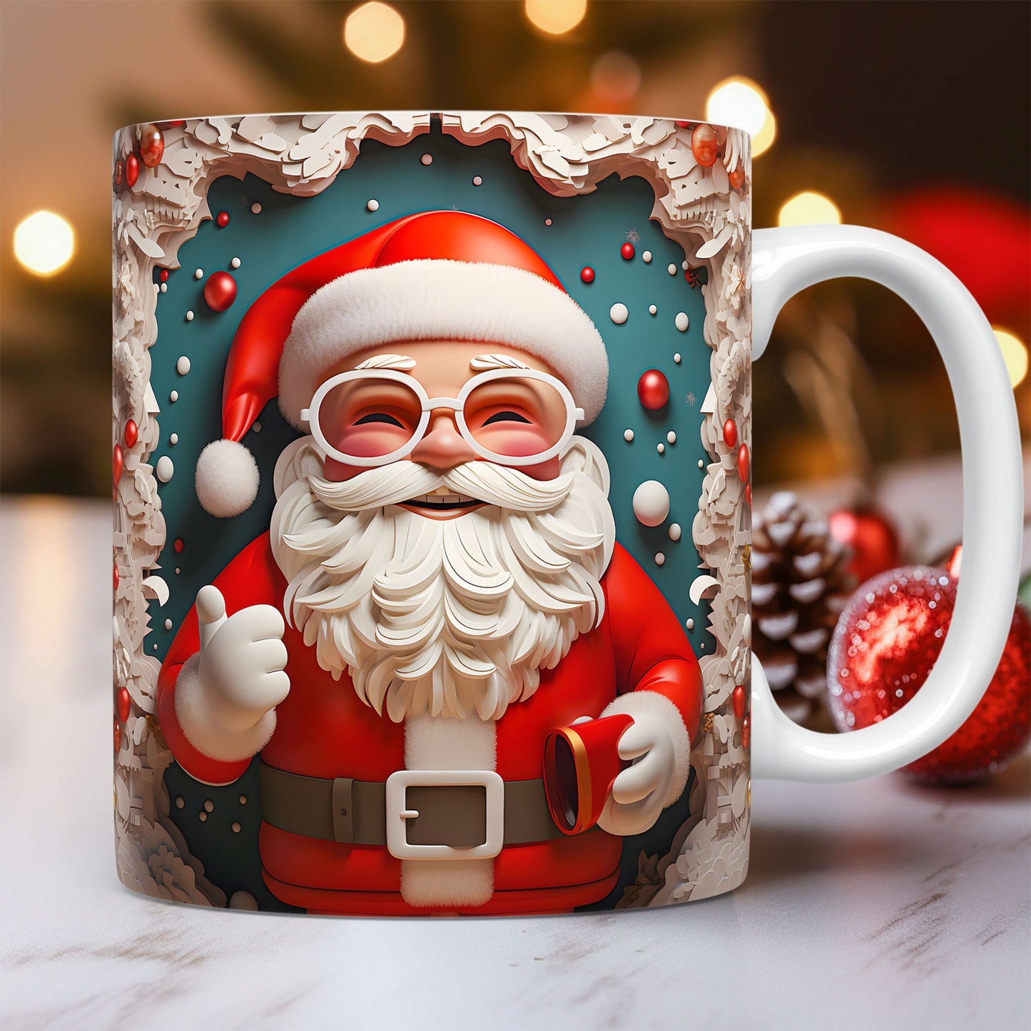 Christmas Theme 3D Image Ceramic Mug