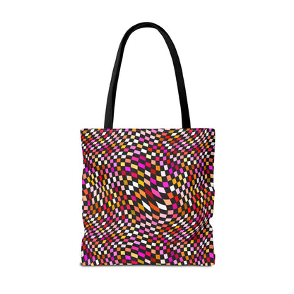 Warped Red Checkered Canvas Tote Bag