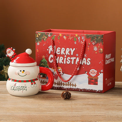 Christmas Mugs with Santa Hat Lids