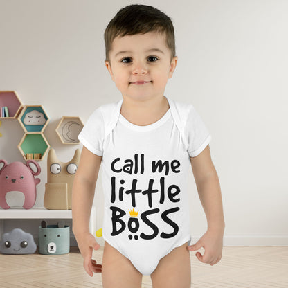 Call Me Little Boss (Crown) Infant Baby Rib Bodysuit