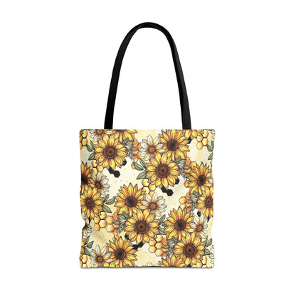 Honeycombs & Sunflowers Canvas Tote Bag