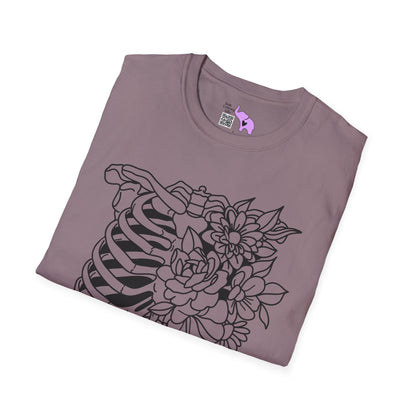 Floral Ribcage Adult Tshirt
