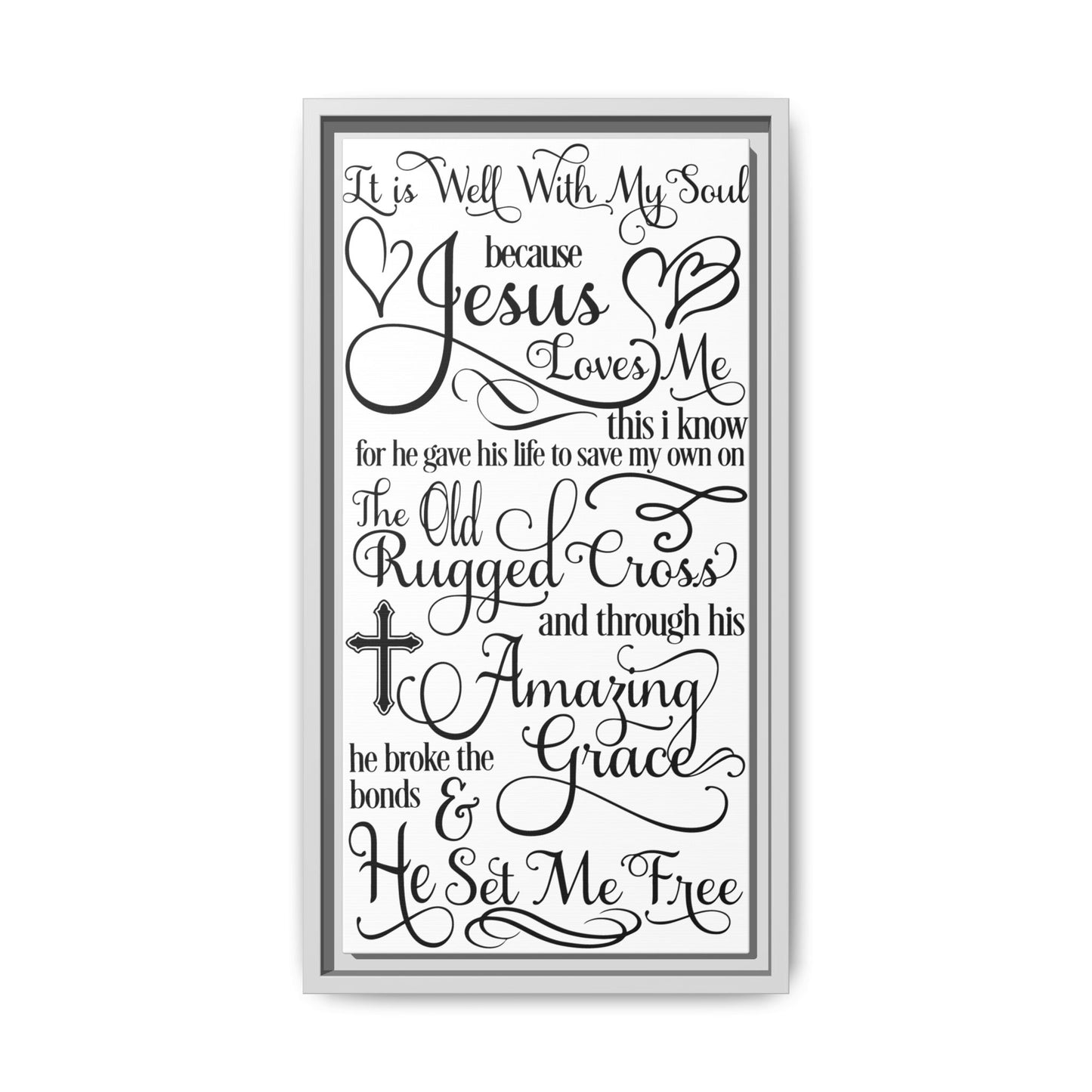 Hymnal Poem Framed Canvas Bathroom Art