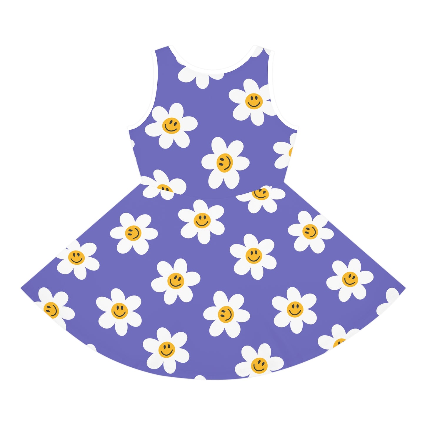 Daisy Grins Purple Girls' Sleeveless Sundress