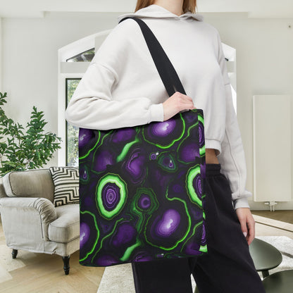 Amethyst & Lime Fracture Canvas Tote Bag