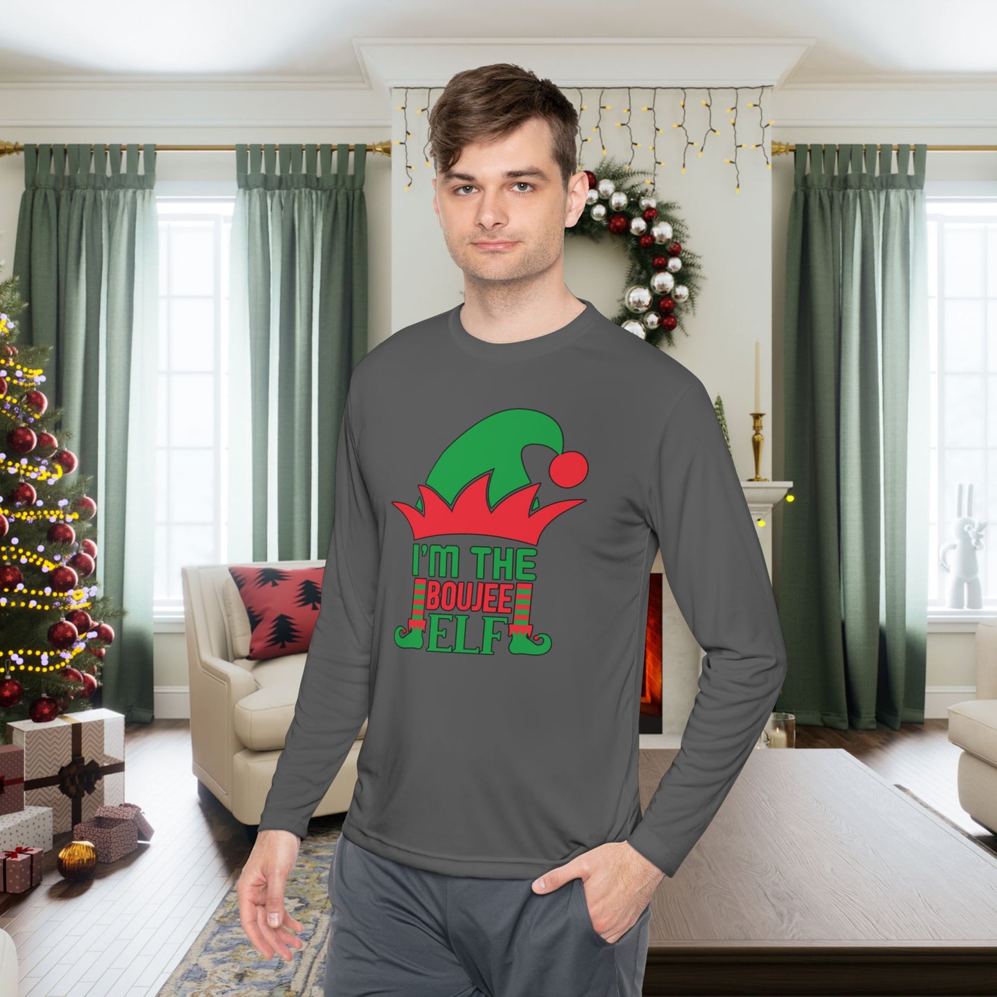 I'm The Boujee Elf Adult Long Sleeve Tee