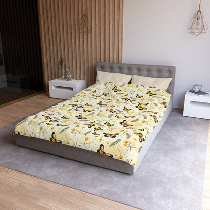 Sunlit Butterfly Bloom Microfiber Duvet Cover