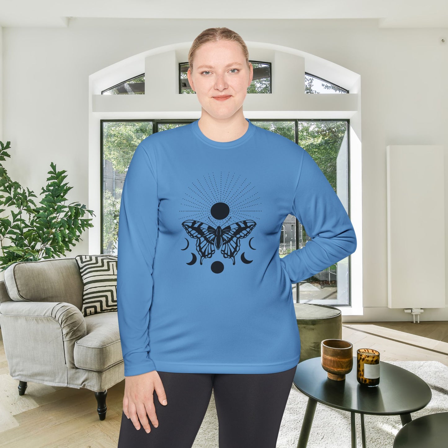 Butterfly w/Sun, Moon, & Stars Adult Long Sleeve Tee
