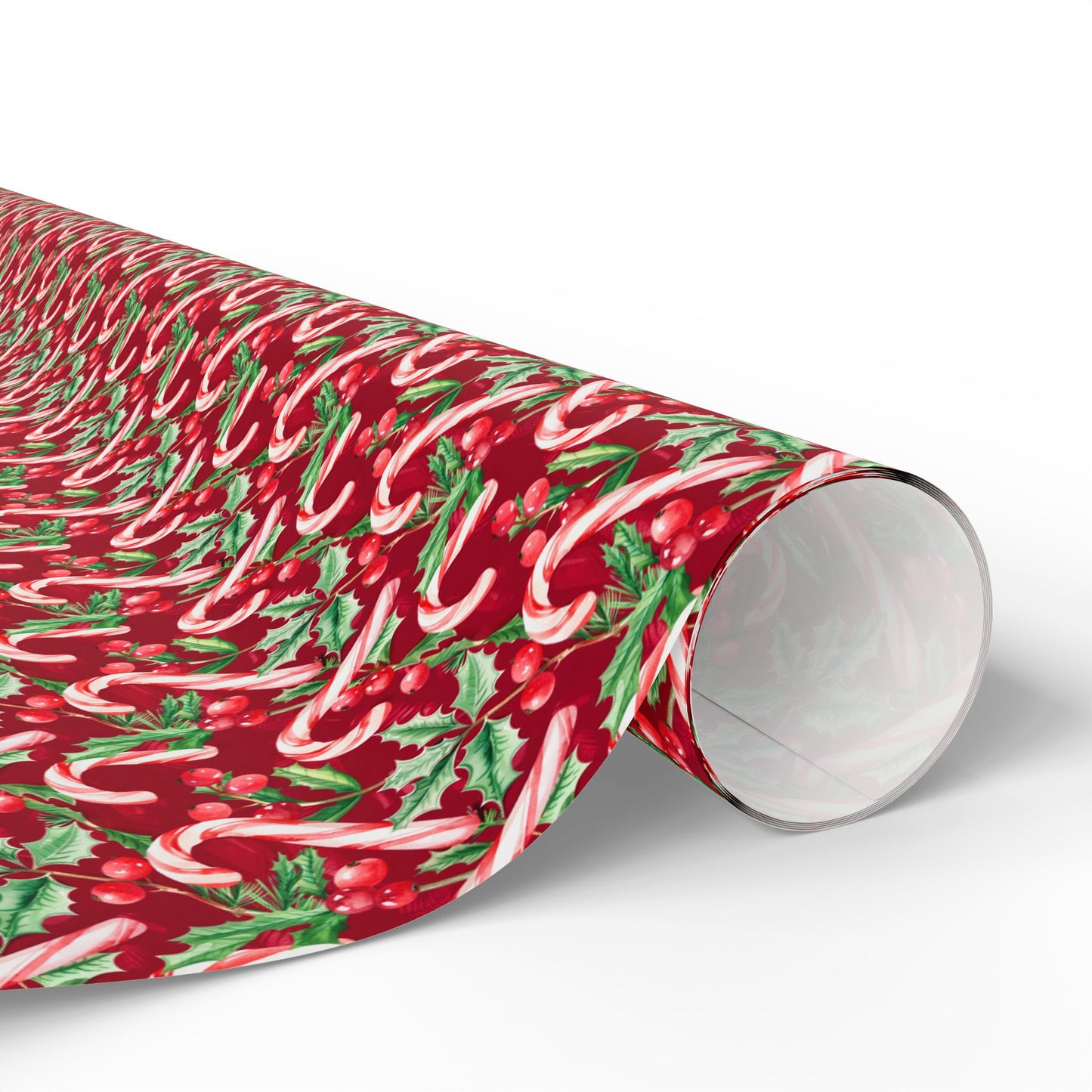 Holiday Cane Craze Wreaths Wrapping Paper