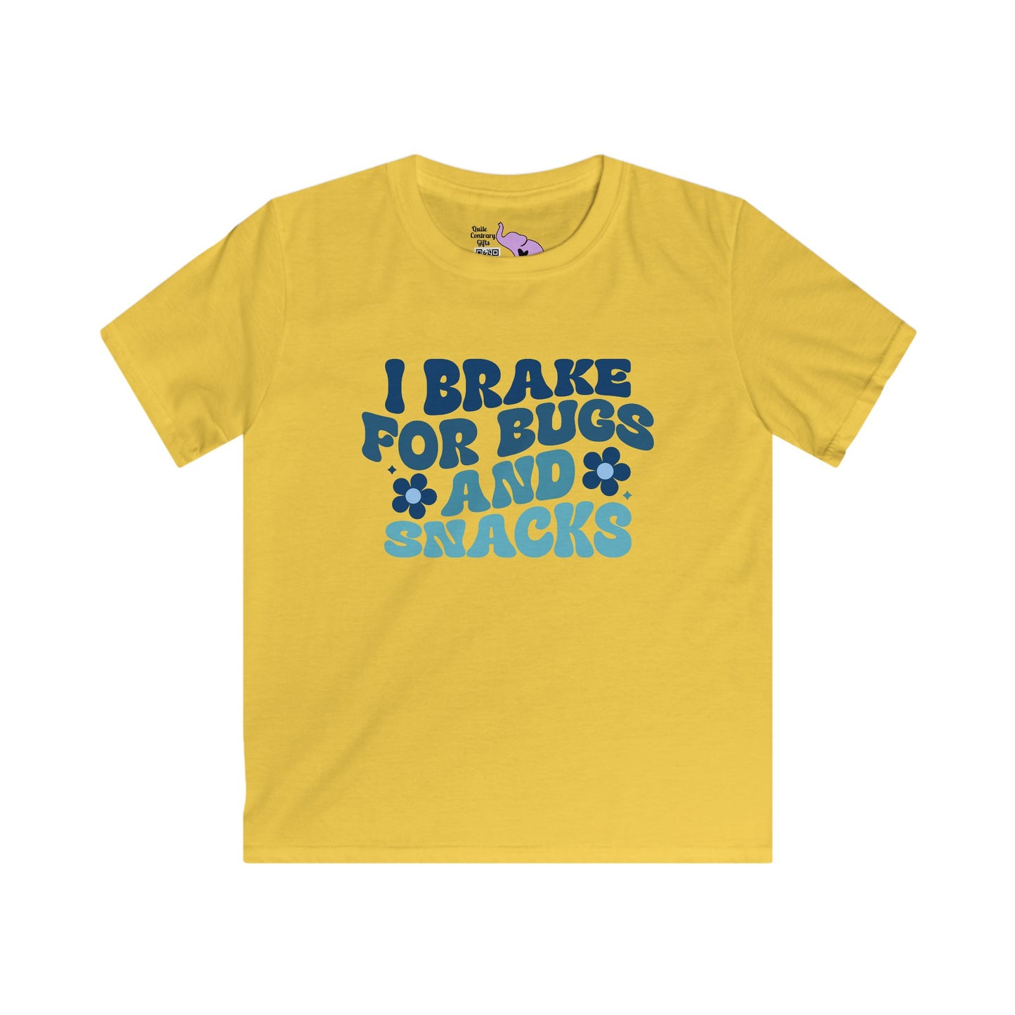 I Brake For Bugs and Snacks Youth Softstyle Tee
