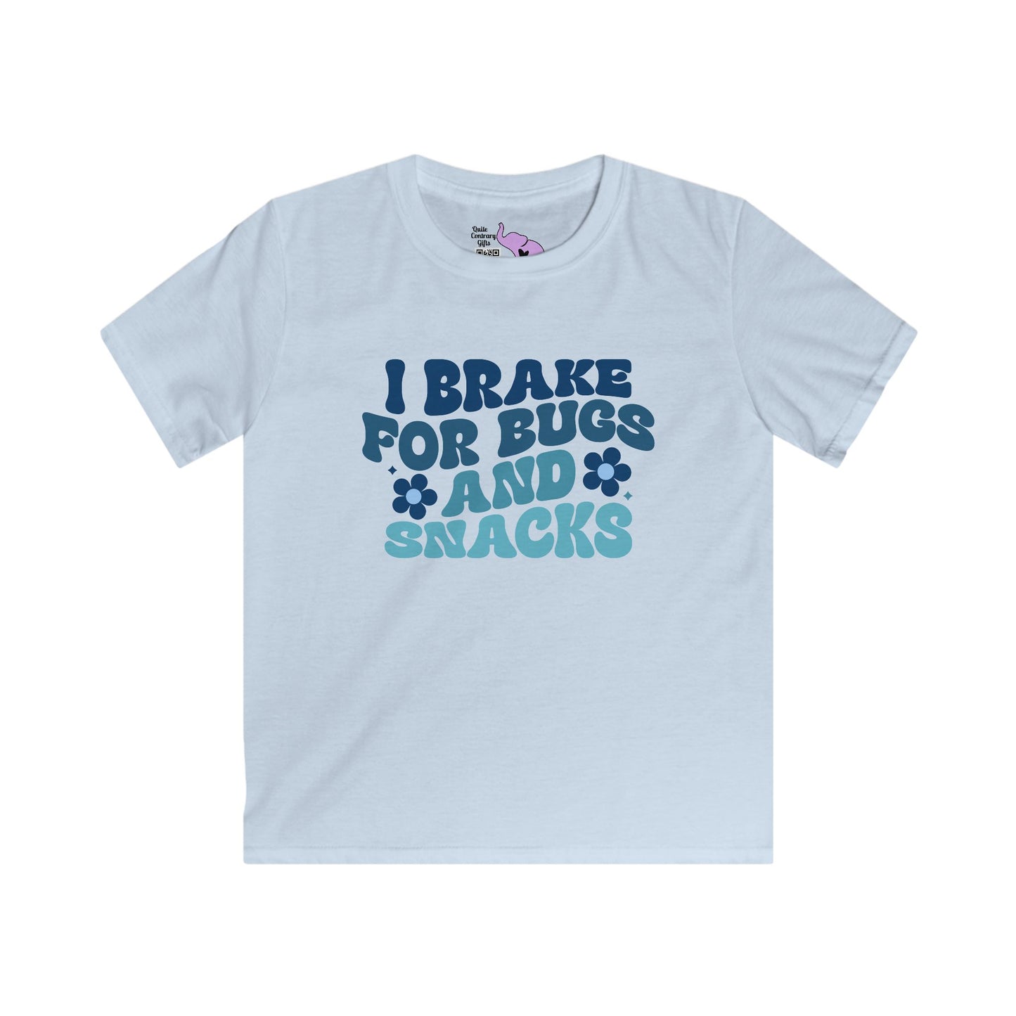 I Brake For Bugs and Snacks Youth Softstyle Tee