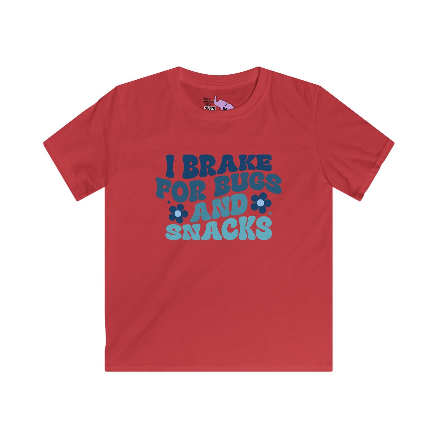 I Brake For Bugs and Snacks Youth Softstyle Tee