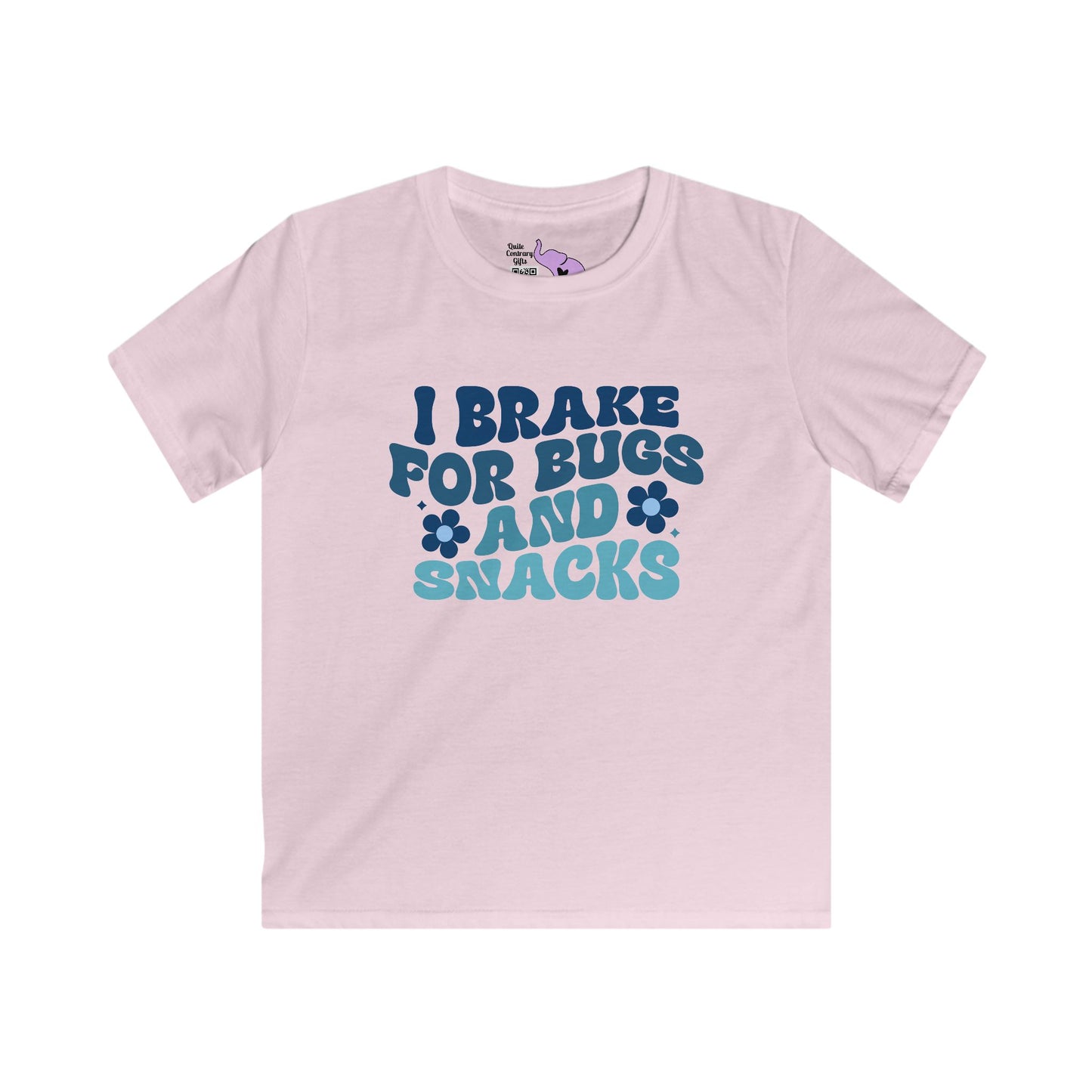 I Brake For Bugs and Snacks Youth Softstyle Tee