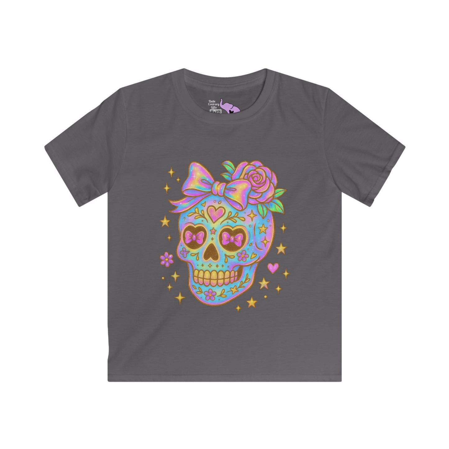 Neon Sugar Skull Youth Softstyle Tee