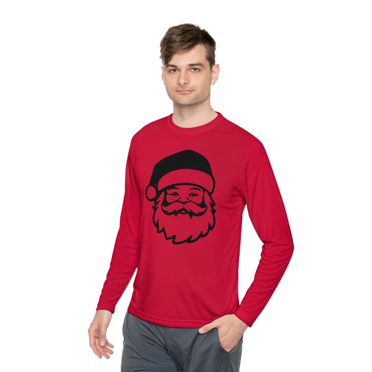 Santa Face Adult Long Sleeve Tee