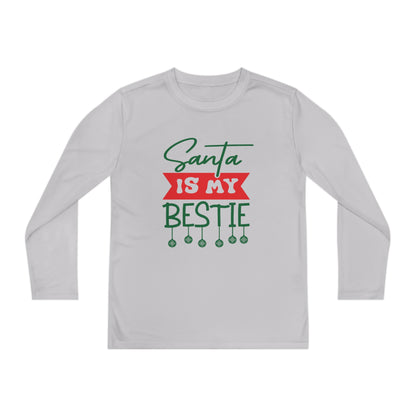 Santa Is My Bestie Youth Long Sleeve Tee