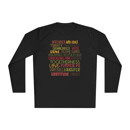 November Words Adult Long Sleeve Tee