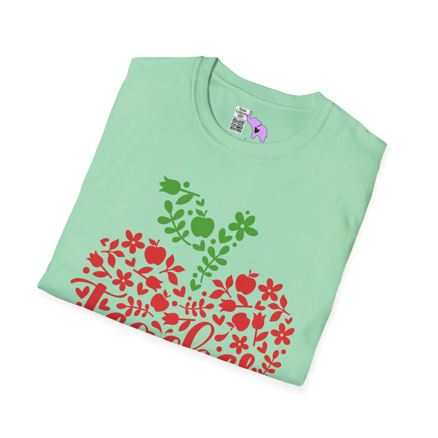 Teacher Apple Heart Adult T-shirt