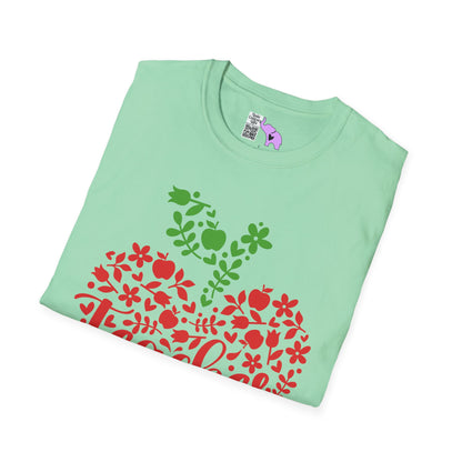 Teacher Apple Heart Adult T-shirt