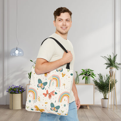 Whispering Wings & Rainbows Canvas Tote Bag