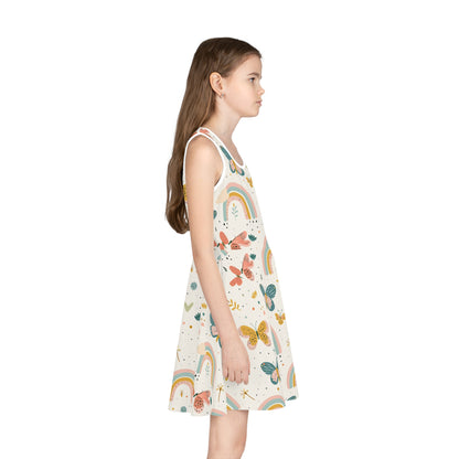 Whispering Wings & Rainbows Girls' Sleeveless Sundress