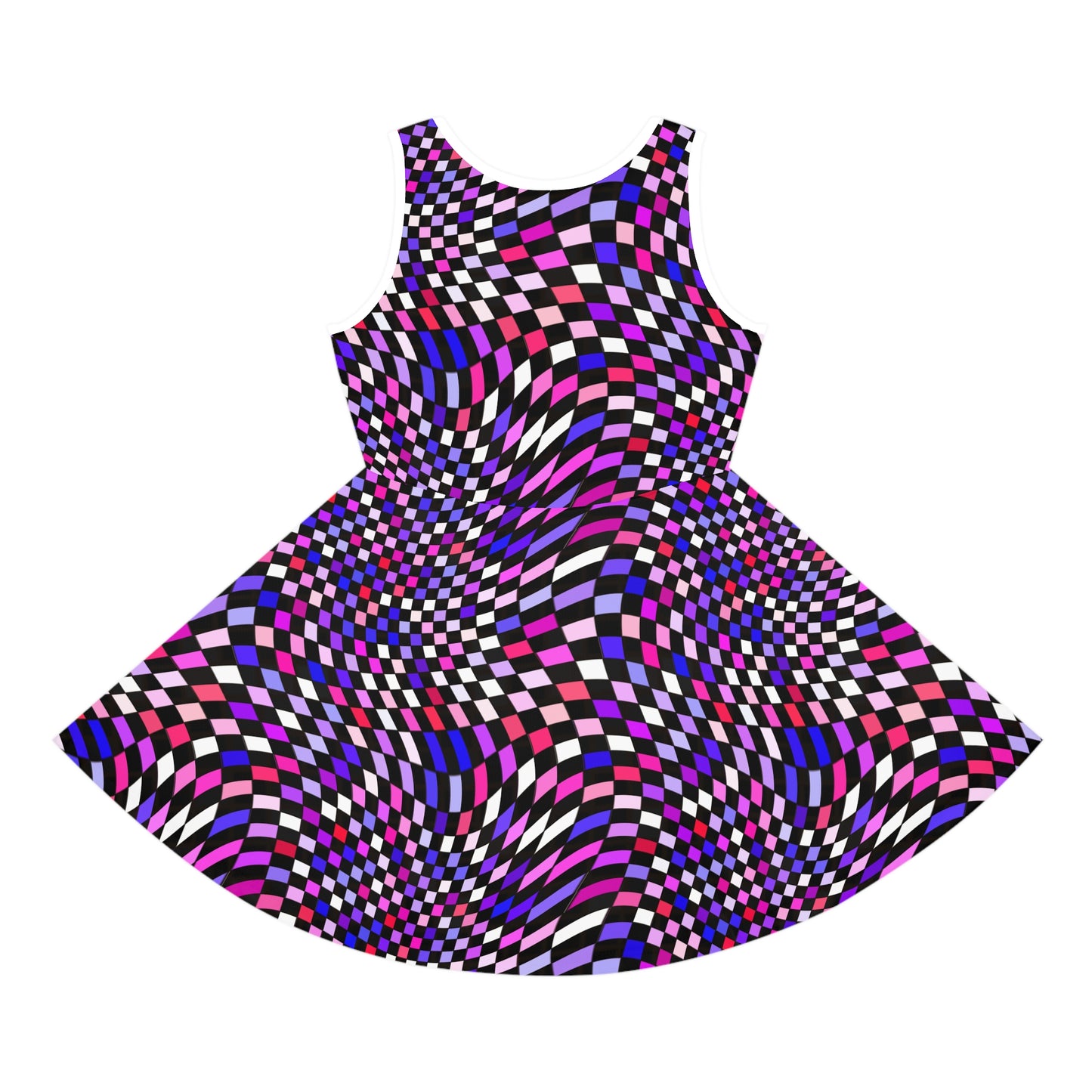 Warped Purple Checkered Girls Sundress